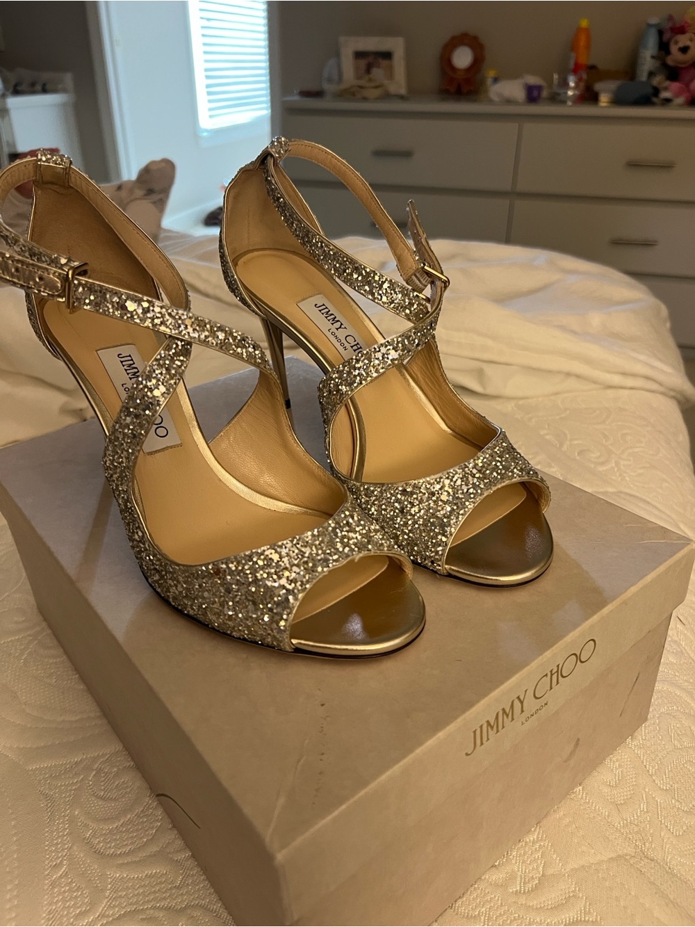 Jimmy Choo glitter heels